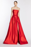 Strapless Mikado Slit Gown