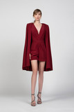 Crepe Marocain Jumpsuit with Cape
