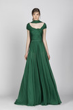 Cap Sleeve Chiffon Gown