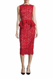 Hana Peplum Lace Sheath Dress