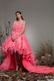 Barone Strapless High-Low Gown