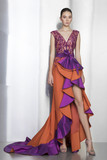 Beaded Cascade Ruffle Gown