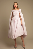 Taffeta Off Shoulder Bow Dress