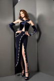 Halter Neck Cut-Out Slit Gown