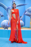 Georgette Gown with Crepe Panel