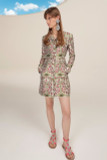 Long Sleeve-Jacquard Mini Dress
