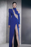 Exposed Shoulder Gown with Slit