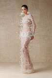 Sequin Maxi Gown with Hand-Embroidery