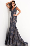 Lace V-Neck Mermaid Gown