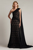 Paillette and Cord Embroidered Tulle-Gown