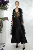 Lace Corset-like Top, Mikado Skirt and Cape