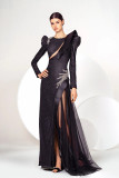 Cut-Out Bodice Side Slit Gown
