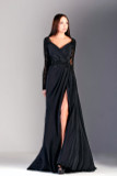 Long Sleeve Crepe Gown