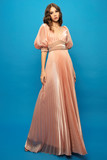 Pleated Bishop Sleeves Dress