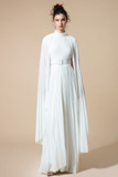 Fully Pleated Flared Gown
