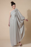 One Shoulder Draped Sleeve Gown