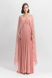 Pleated Chiffon Gown