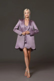 Silk Top and Skirt with Blazer