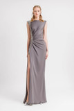 Slim-Cut Gown with Draping