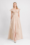 Off-The-Shoulders Layered Ruffles Gown