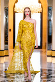 Sequin Embroidered Slit Gown