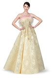 Feathered A-Line Gown