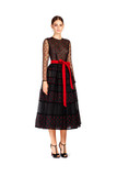 Black and Red Midi Dress