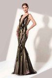 Sleeveless Sequin Fitted Gown