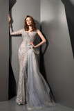Fitted Long Sleeve Embellished Gown