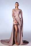 Crepe Marocain Beaded Gown