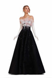 Strapless Embellished Full A-Line Gown
