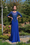 Beaded Crepe Marocain Gown