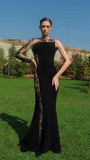 Beaded Tulle Crepe Gown