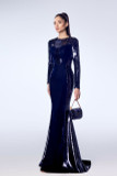Sequin and Viscose Velvet Gown