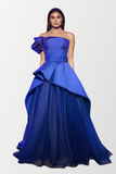 Strapless Draping Evening Gown