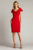 Textured Crepe Portrait Collar Dress