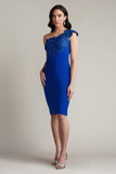 Textured Crepe and Boom Embroidered Tulle Dress