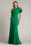Textured Crepe One Shoulder Draped Gown