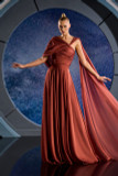One Shoulder Mousseline Gown