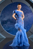 Draped Organza Gown