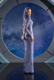 Fully Beaded Gown with Detachable Hood