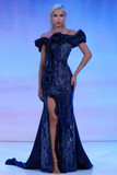 Organza Off Shoulder Gown
