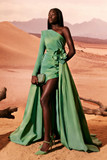 Taffeta Short Gown with Overskirt