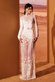 Crepe and Tulle Illusion Gown