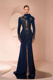 High Neck Crepe Gown