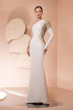 Crepe One  Sleeved Gown