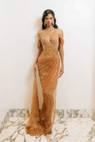 Draped Halter Neck Gown