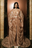 High Neck Cape Sleeved Gown