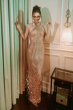 Halter Neck Gown with Wrap