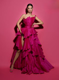 Claire Taffeta A-Line Slit Gown